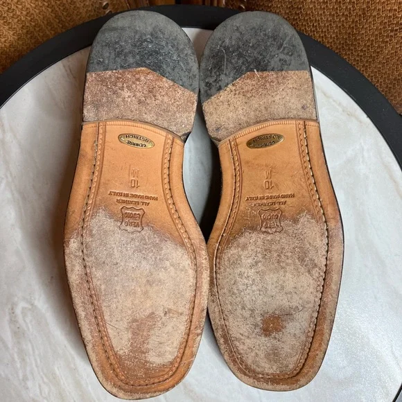 Belvedere Florence Ostrich Leather Black Loafer 10M - Picture 7 of 8